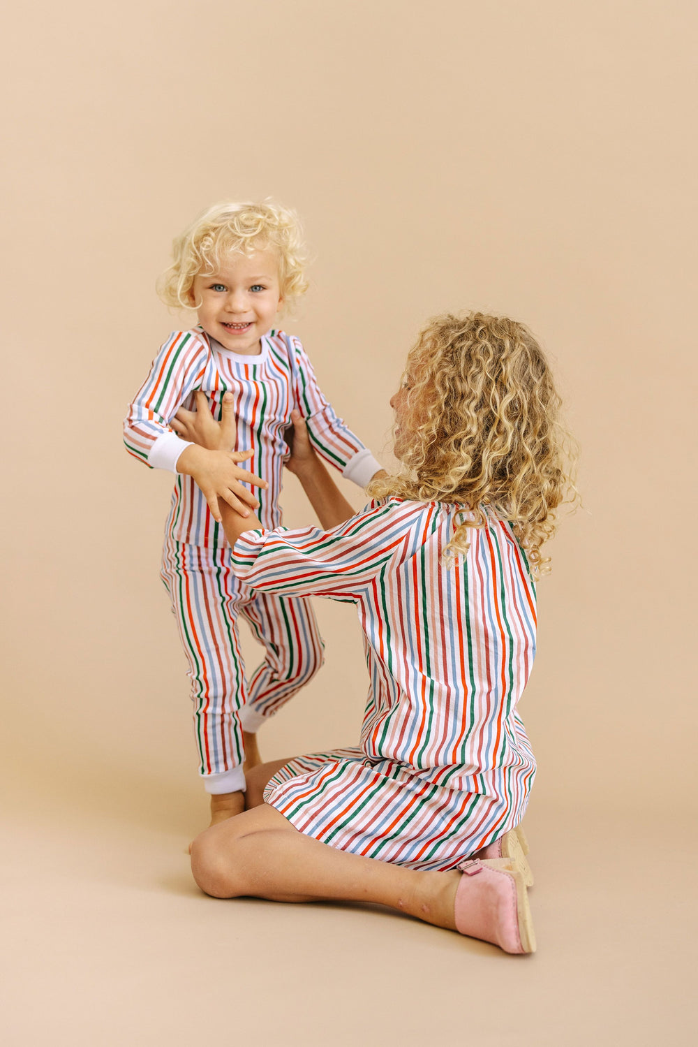 Organic Cotton Pajama Set in Paloma Stripe