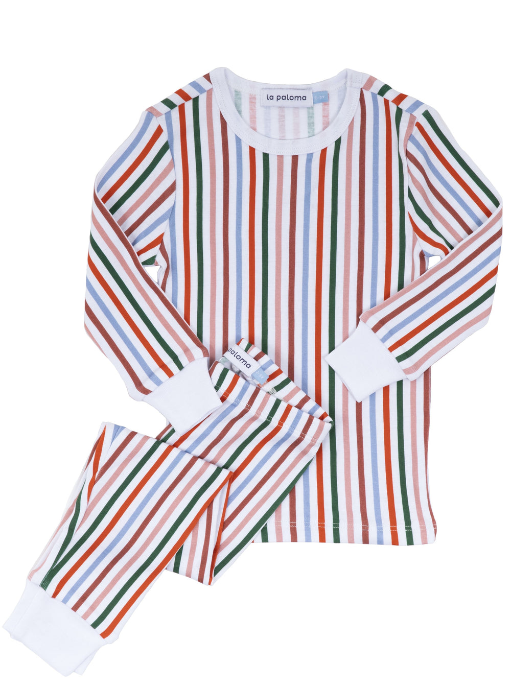 Organic Cotton Pajama Set in Paloma Stripe