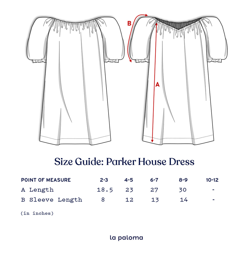Girl's Parker House Dress in Paloma Stripe