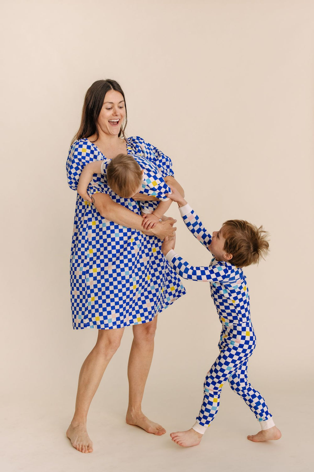 Women's Parker House Dress in Cobalt Checker