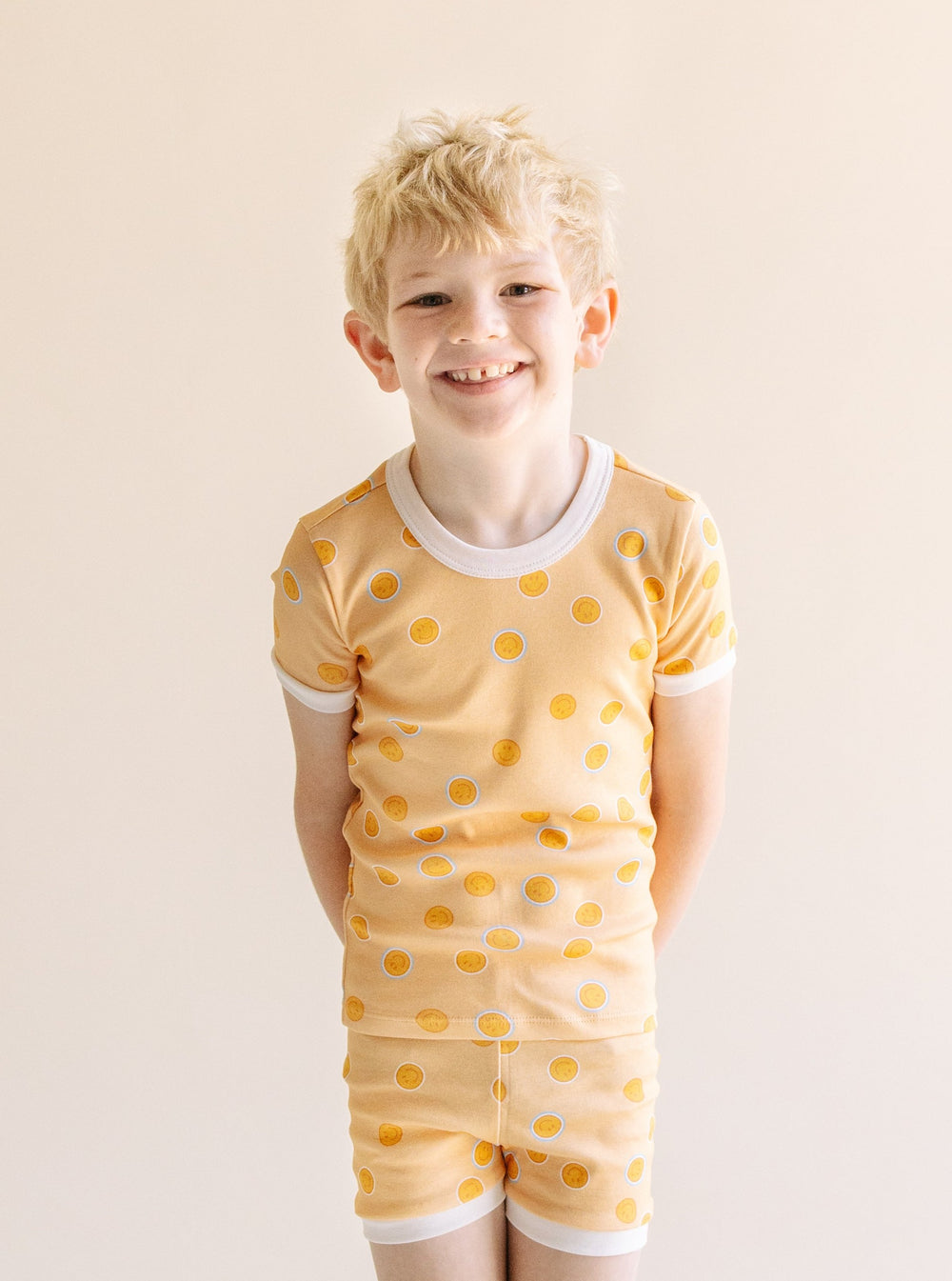 Kids Cotton Short Set Pajamas in Smiley