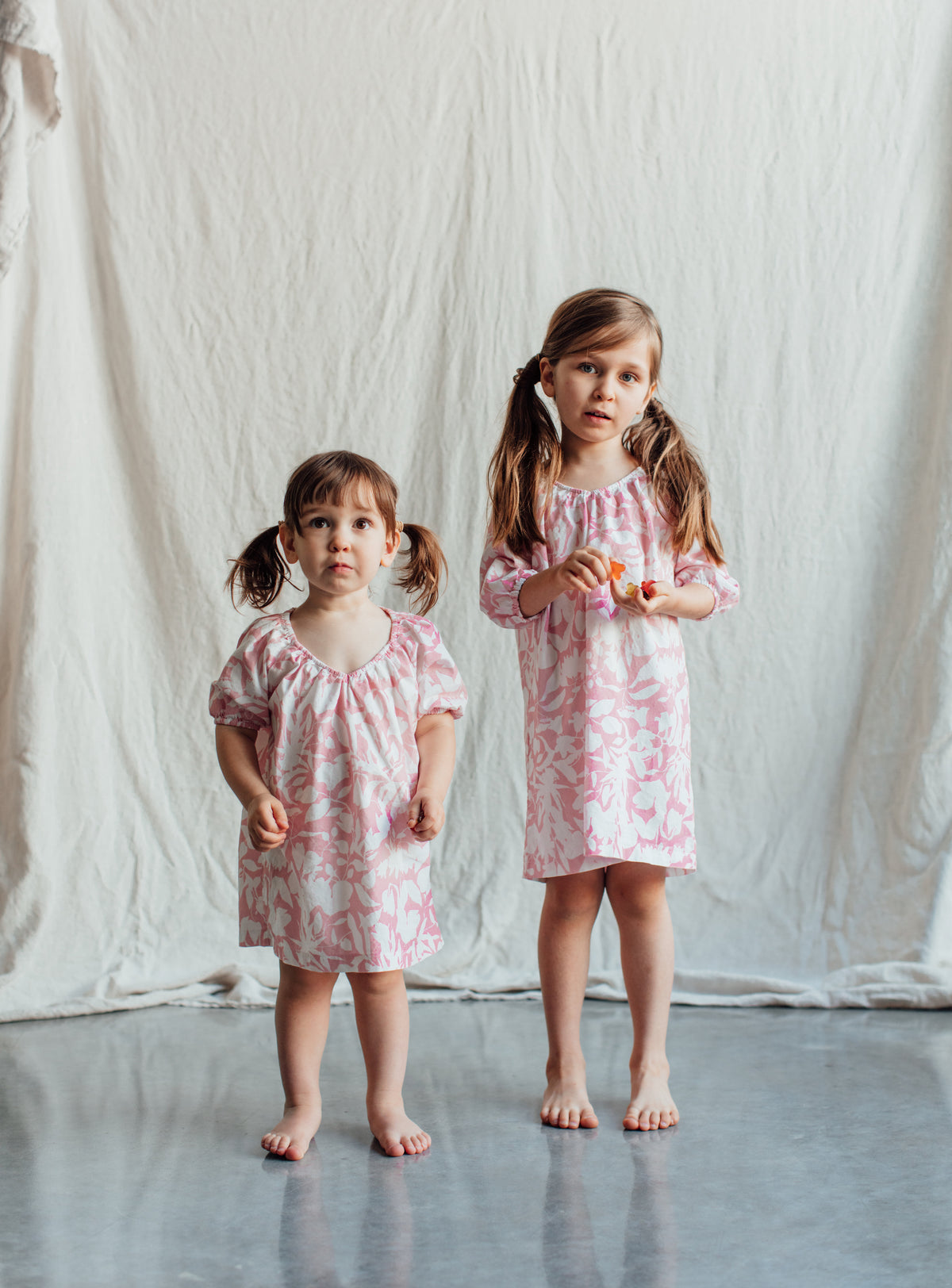 Girl's Pink Cotton House Dress in Marshmallow Floral - La Paloma 6-7