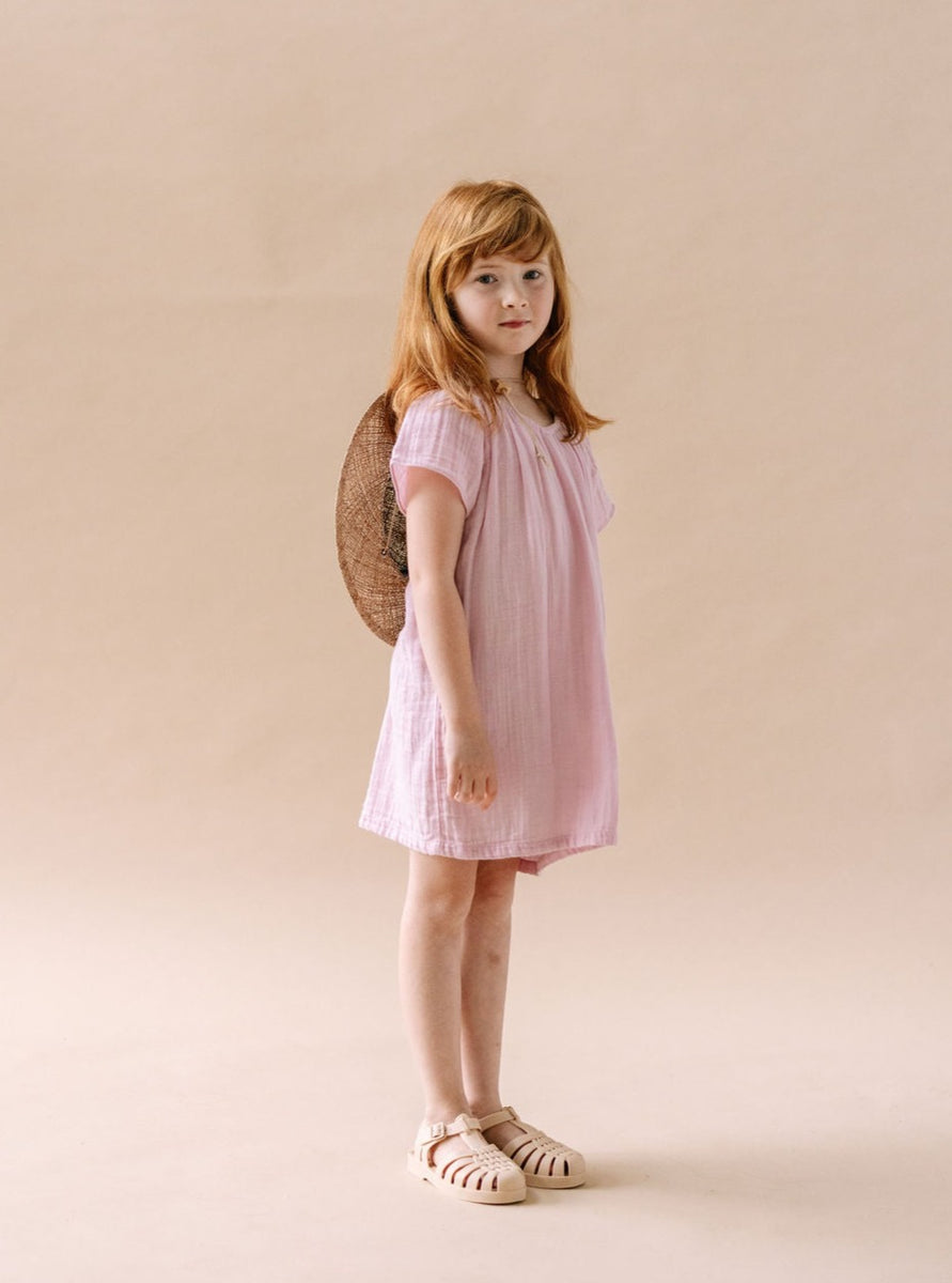 Girl's Mae Cotton Gauze House Dress in Sage