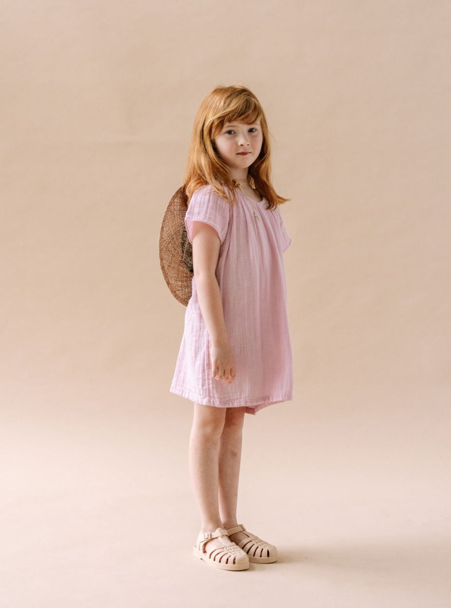 Mae Cotton Gauze House Dress in Orchid