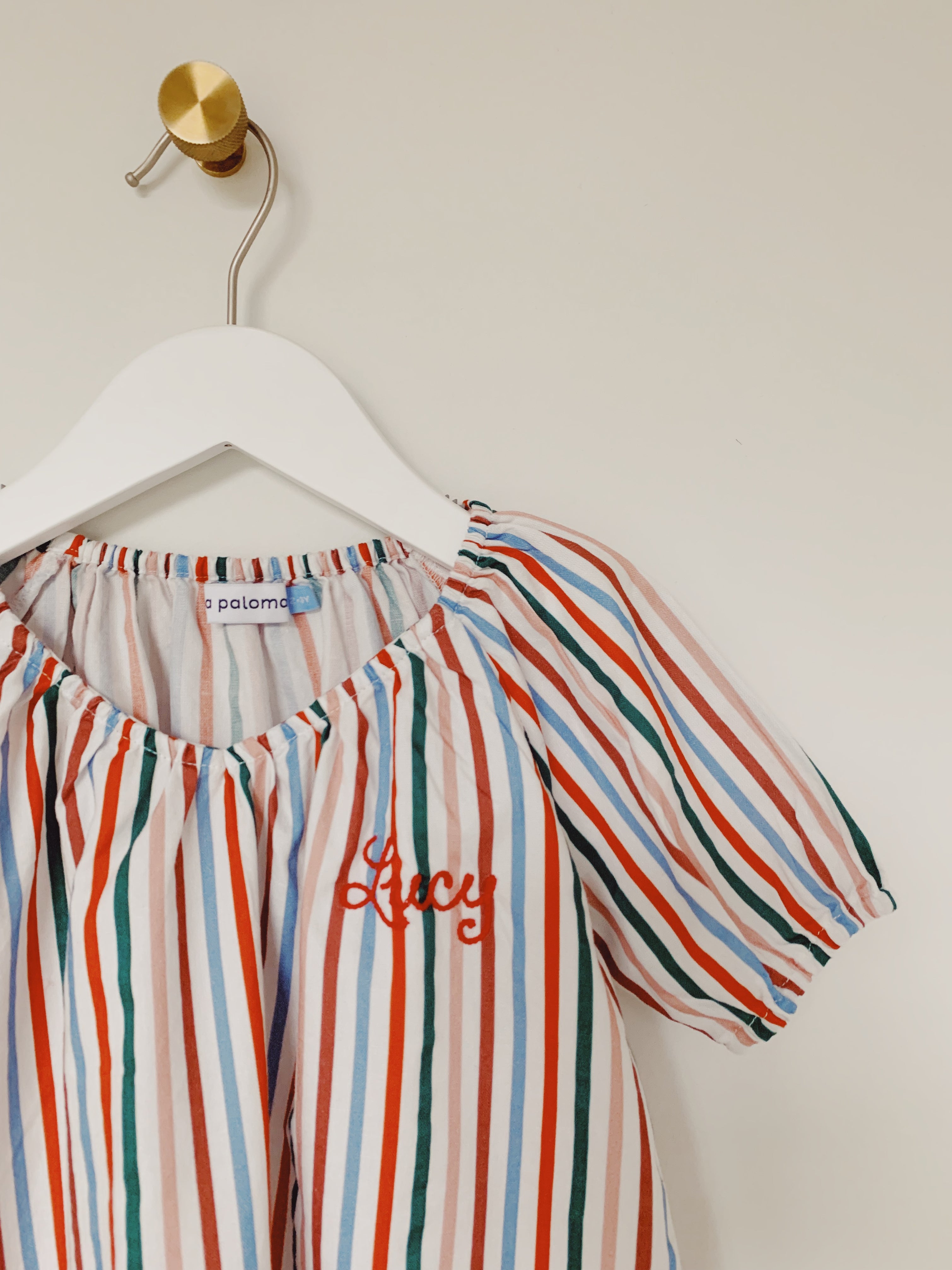 Softest Kid's Cotton House Dress in Colorful Stripe | La Paloma