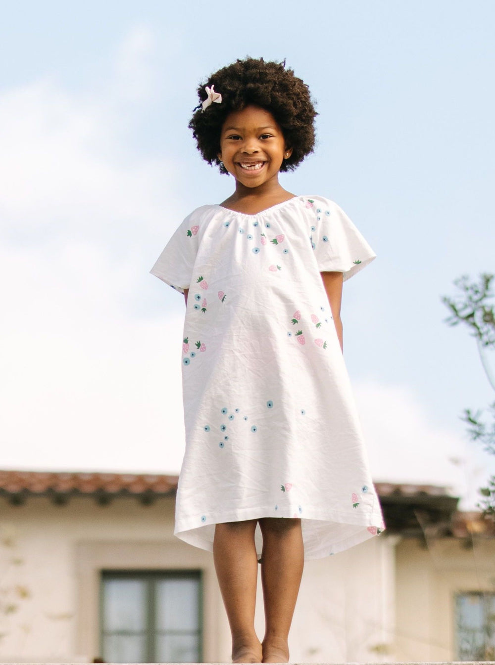 Girl's Mae House Dress in Wild Berry