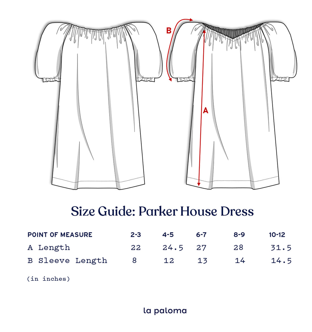 Girl's Parker House Dress in Navy Stripe