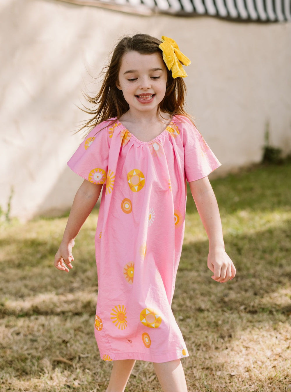 Girl's Mae House Dress in Sunny Side